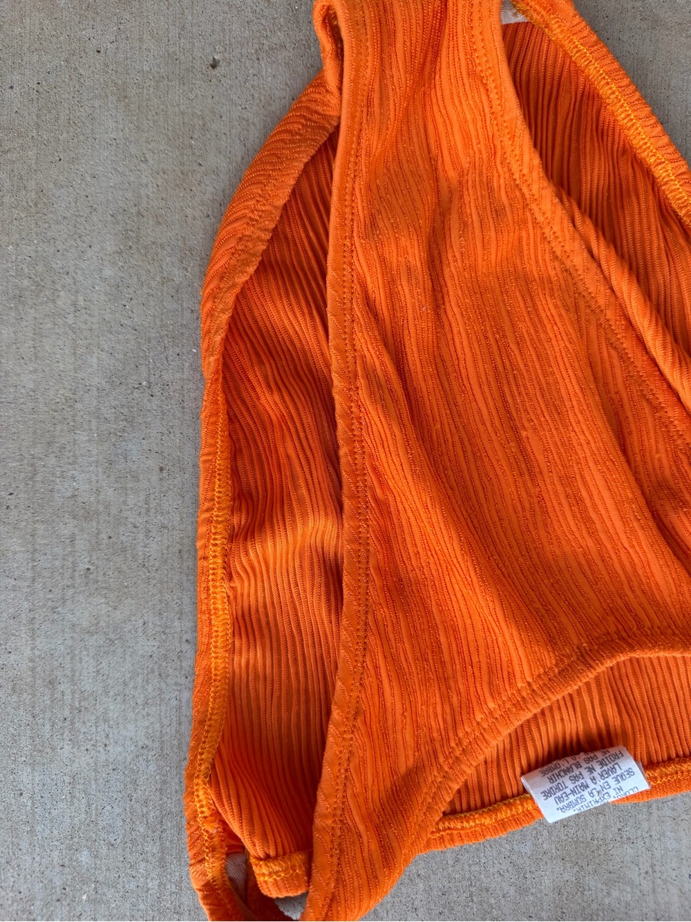 Orange Ribbed Bikini Set - Picture 4 of 7